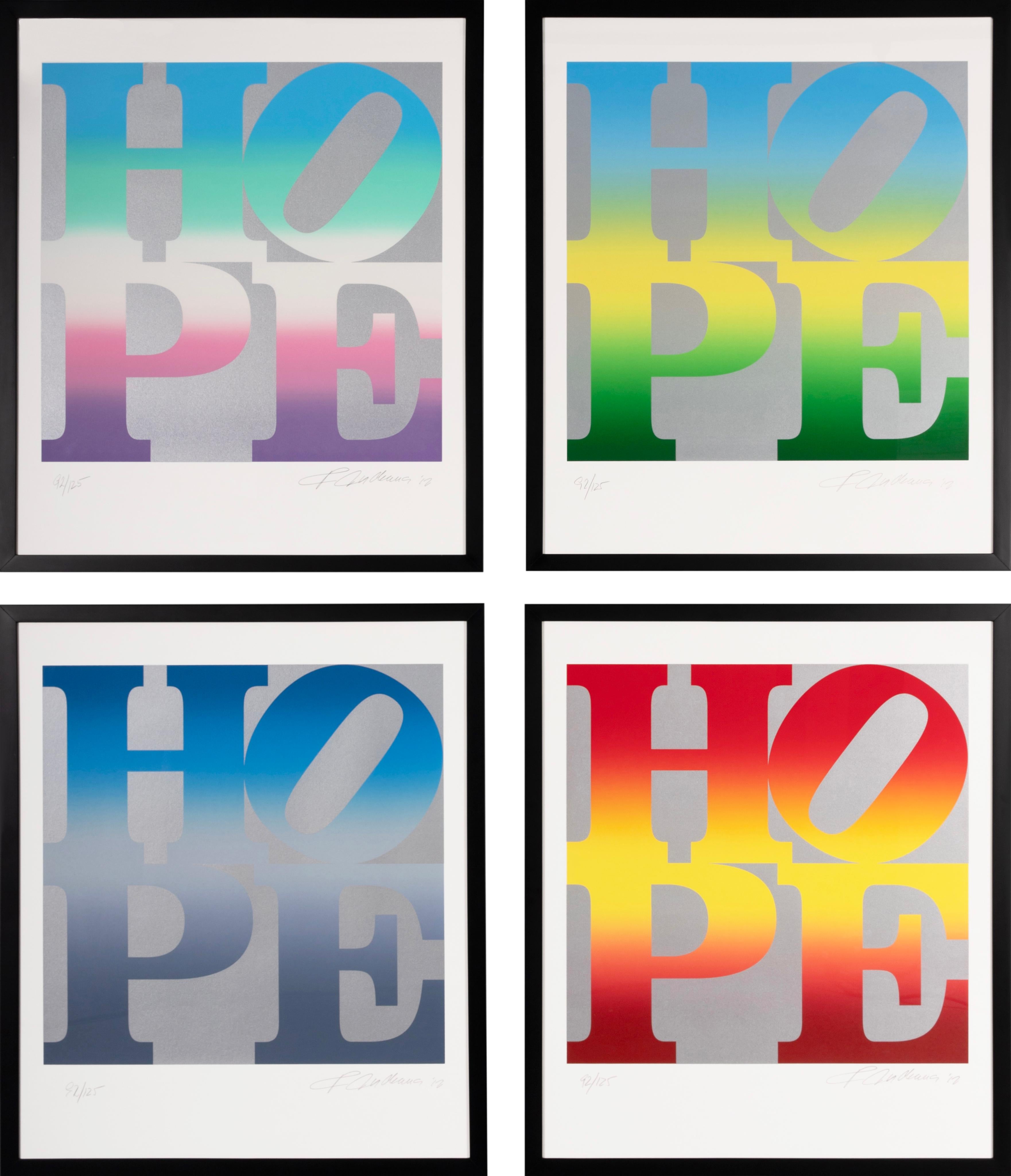 Robert Indiana 'Four Seasons of Hope Silver' Set of Four Screen Prints, 2012