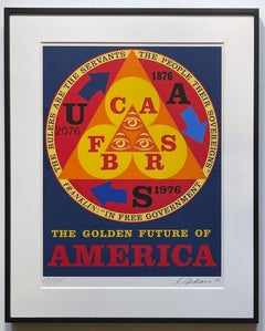 Robert Indiana  Golden Future of America Sheehan, 92 silkscreen, Signed/N Framed
