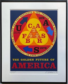Robert Indiana  Golden Future of America Sheehan, 92 silkscreen, Signed/N Framed