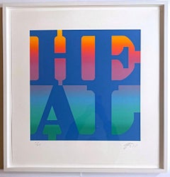 Robert Indiana - HEAL, silkscreen on rising museum board, Signed 5/25, Framed