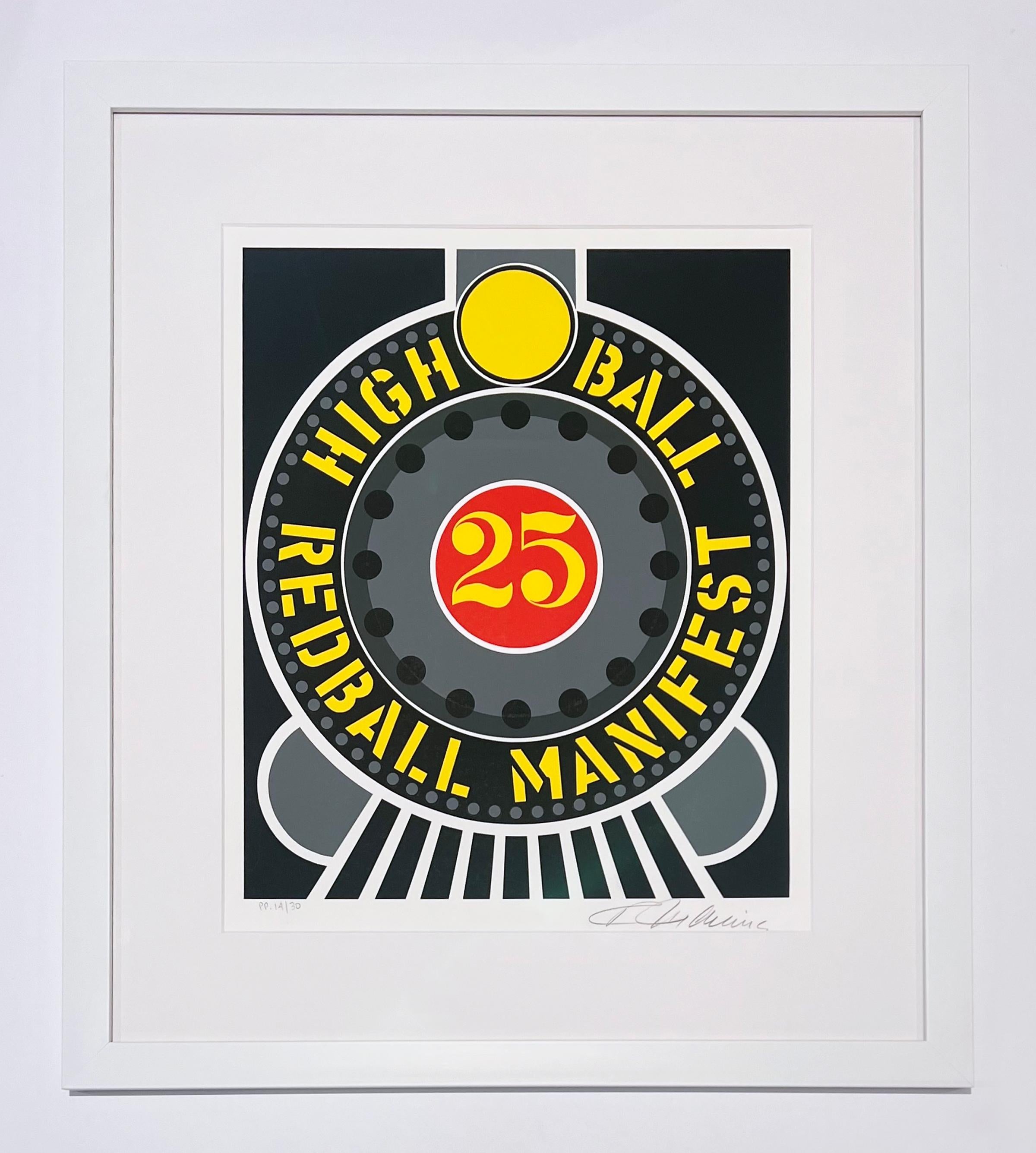 Highball auf dem Redball- Manifest – Print von Robert Indiana