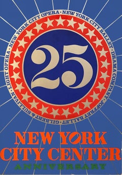 Robert Indiana 'New York City Center' 1968 Pop Art Vintage