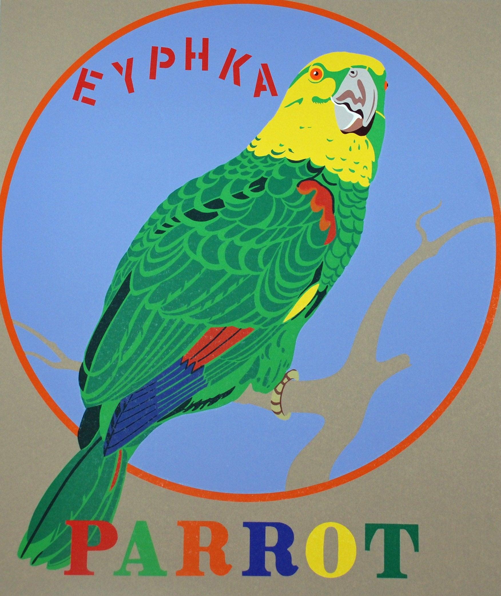Artist: Robert Indiana
Title: Parrot
Portfolio: 1997 The American Dream
Medium: Original serigraph
Year: 1997
Edition: 76/395
Frame Size: 25 1/4" x 23"
Sheet Size: 22" x 16"
Image Size: 16 1/2" x 14"
Signed: Unsigned
