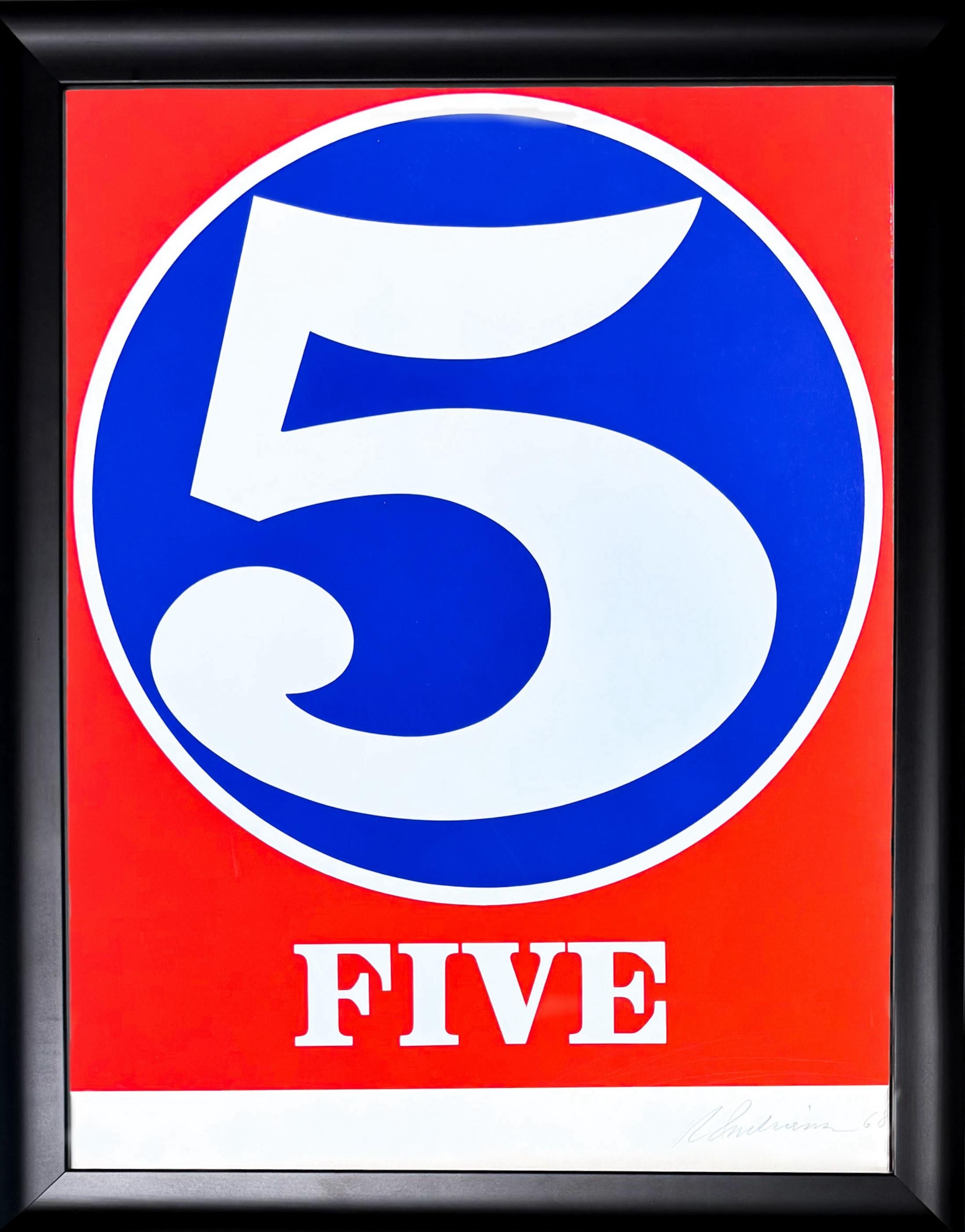 Robert Indiana(1928-2018) - Five, from numbers - Sérigraphie en couleurs - 1968
