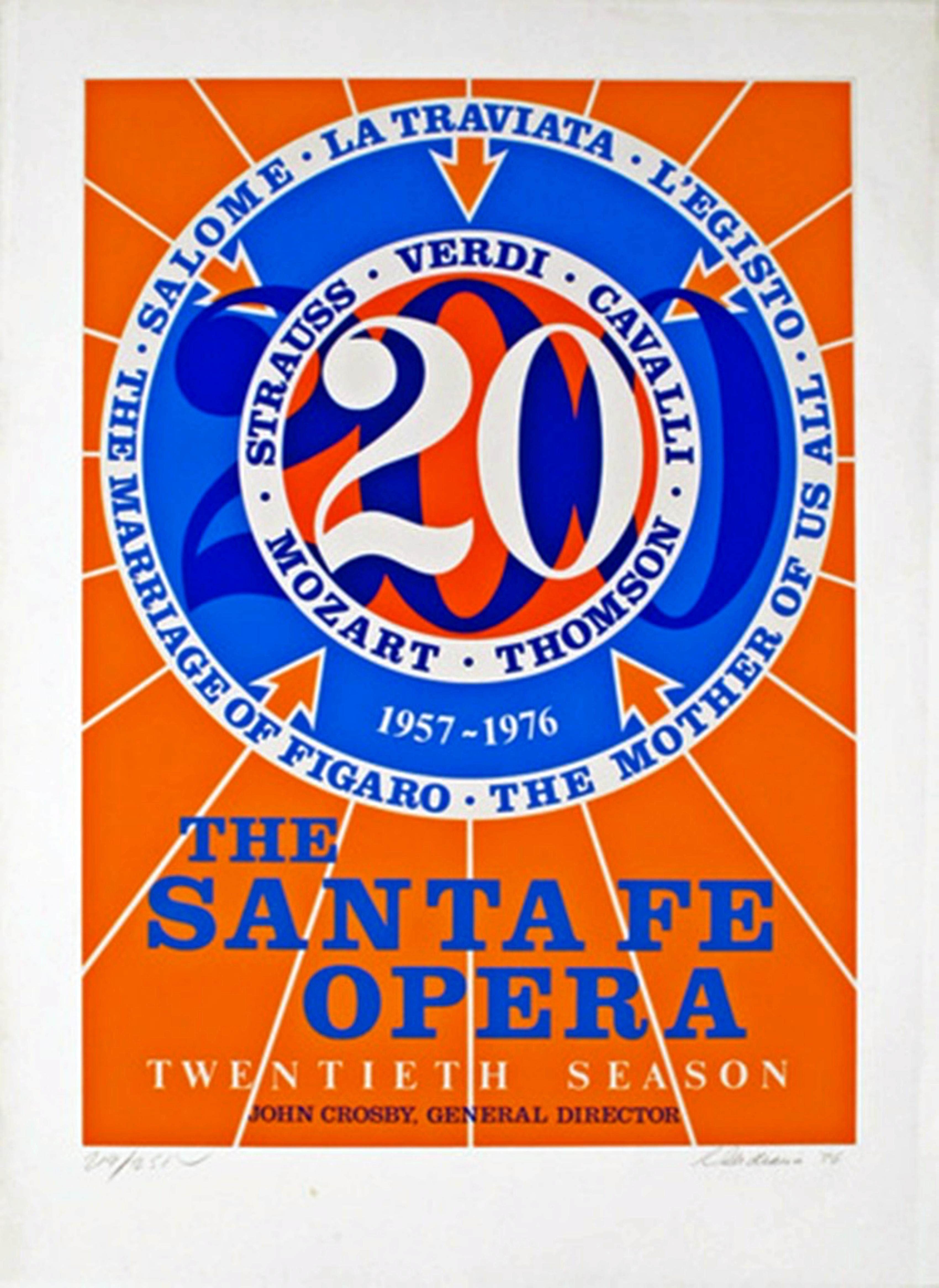 Robert Indiana Figurative Print - Santa Fe Opera (Deluxe VIP Edition; Hand Signed & Numbered AP Edition of 50)