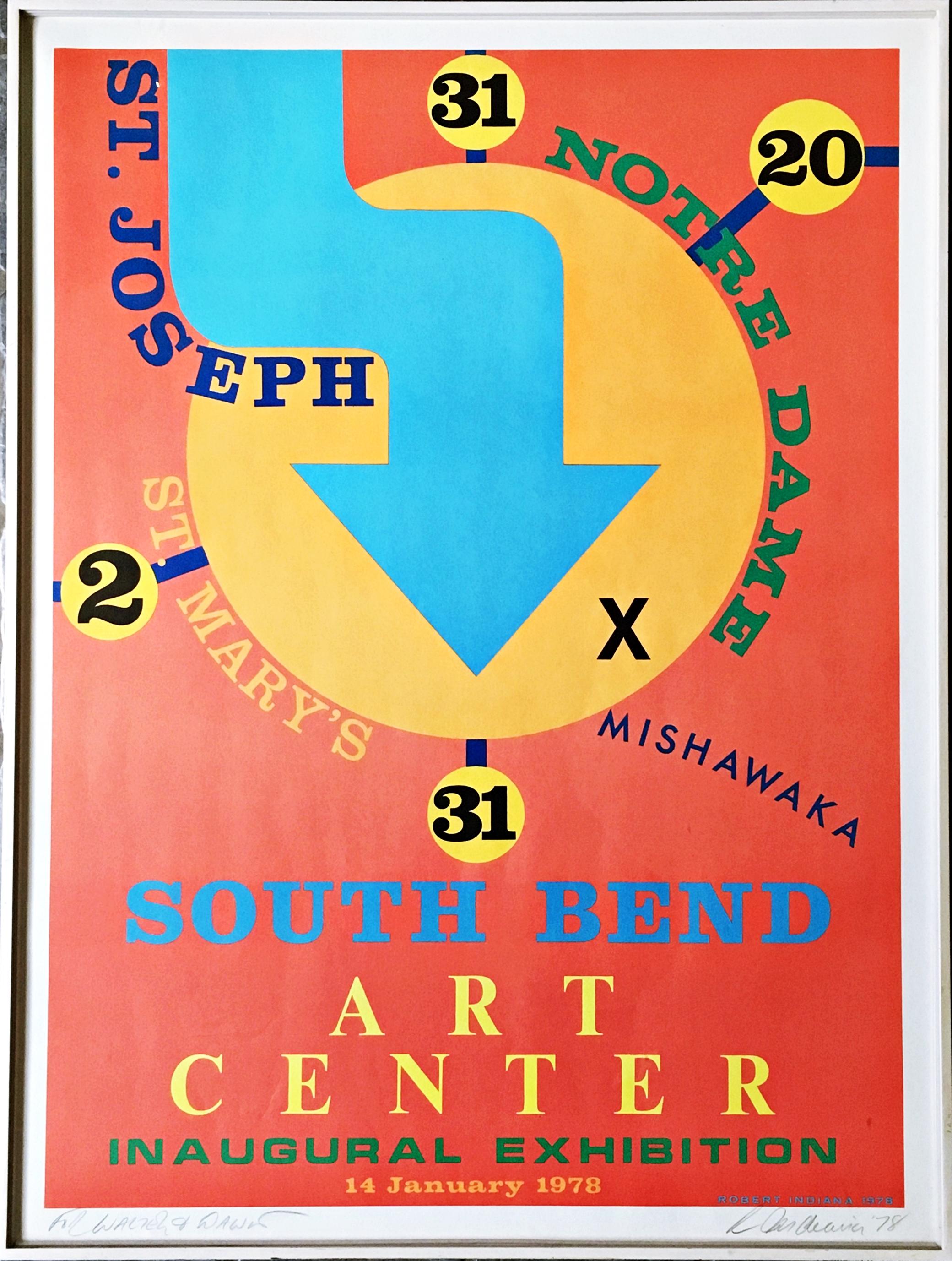 South Bend Art Center (Hand signed and inscribed) - Print by Robert Indiana