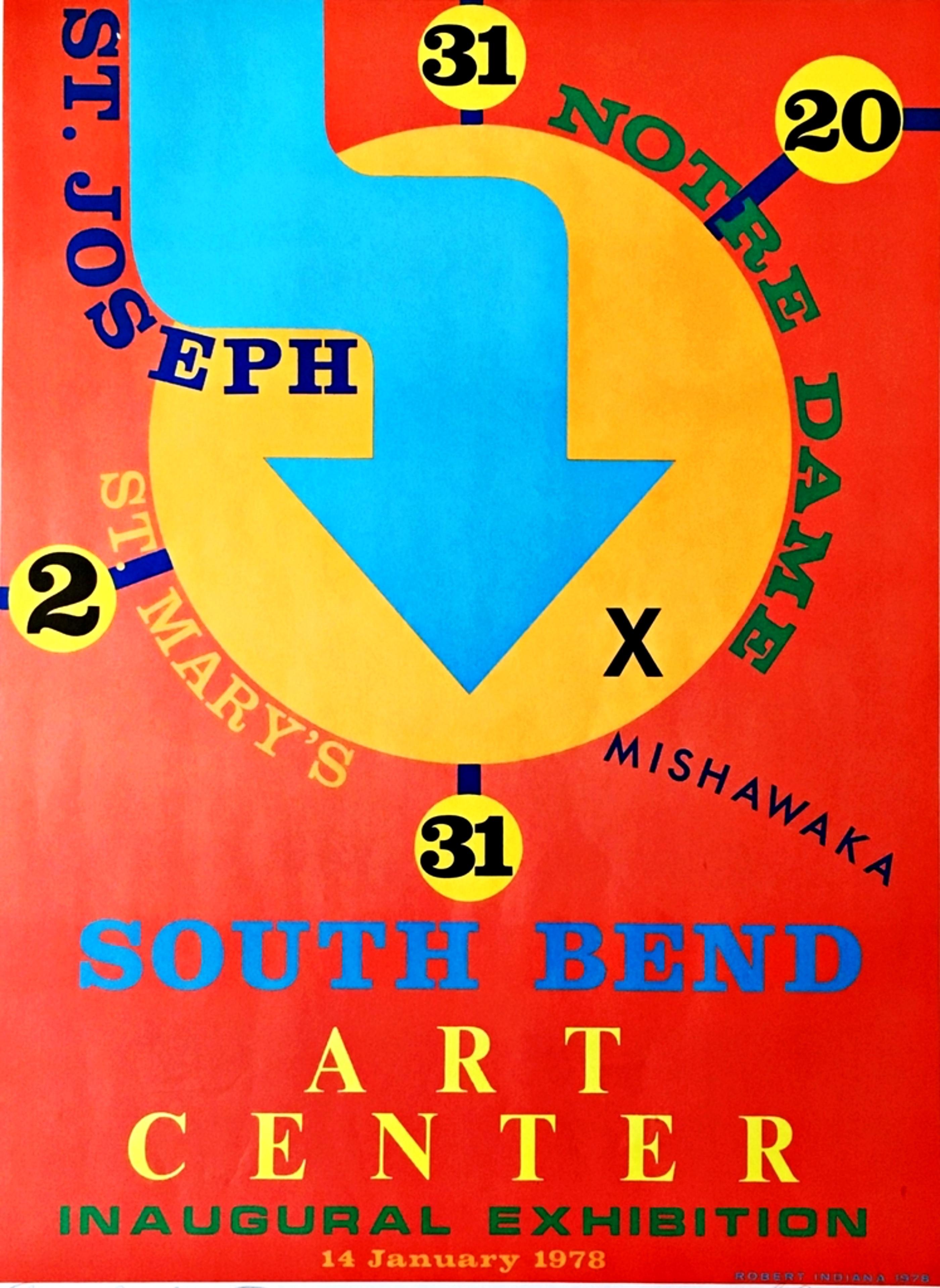 Robert Indiana Abstract Print - South Bend Art Center (Hand signed and inscribed)