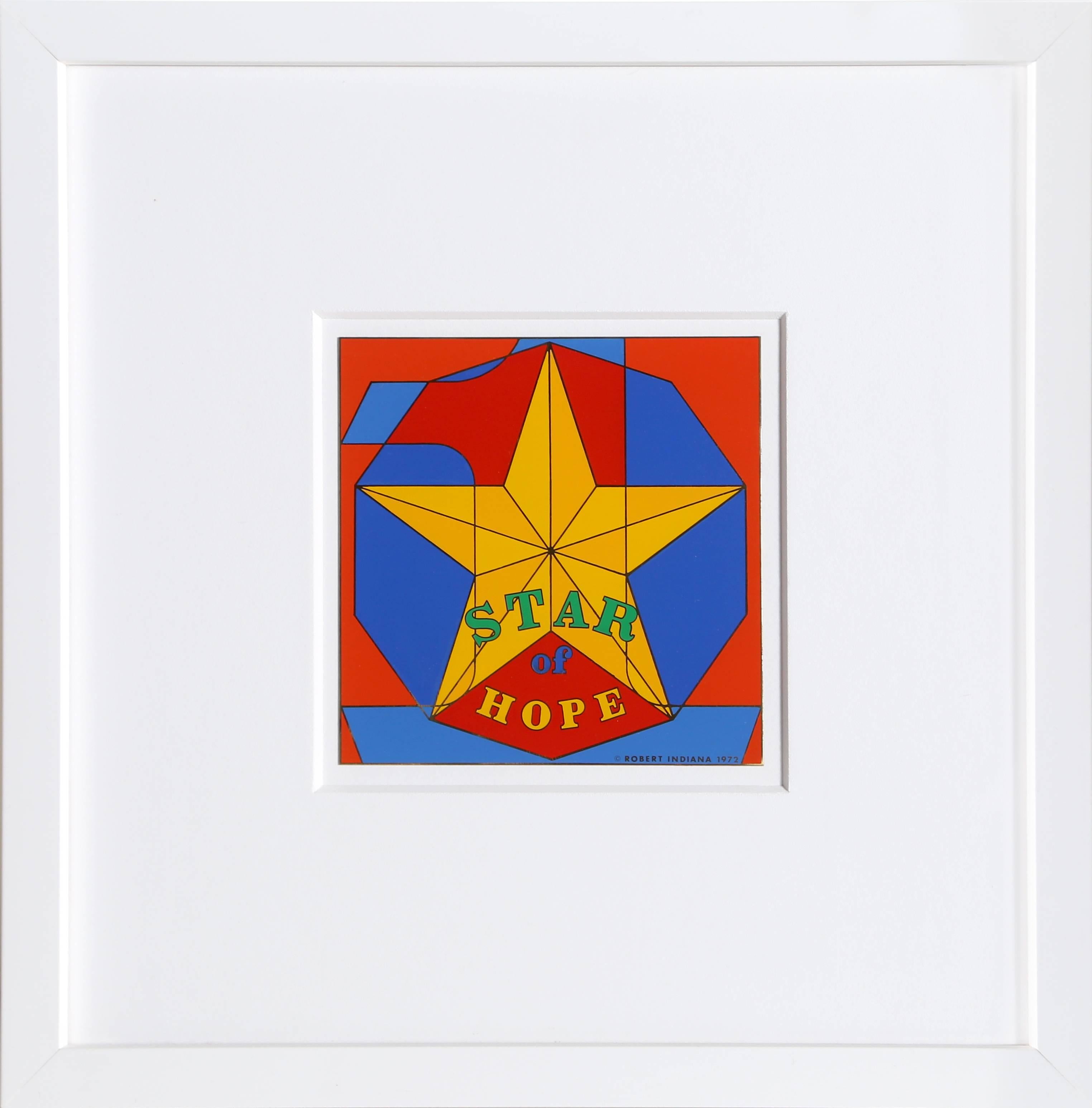 Étoile d'espoir, impression émaillée de Robert Indiana