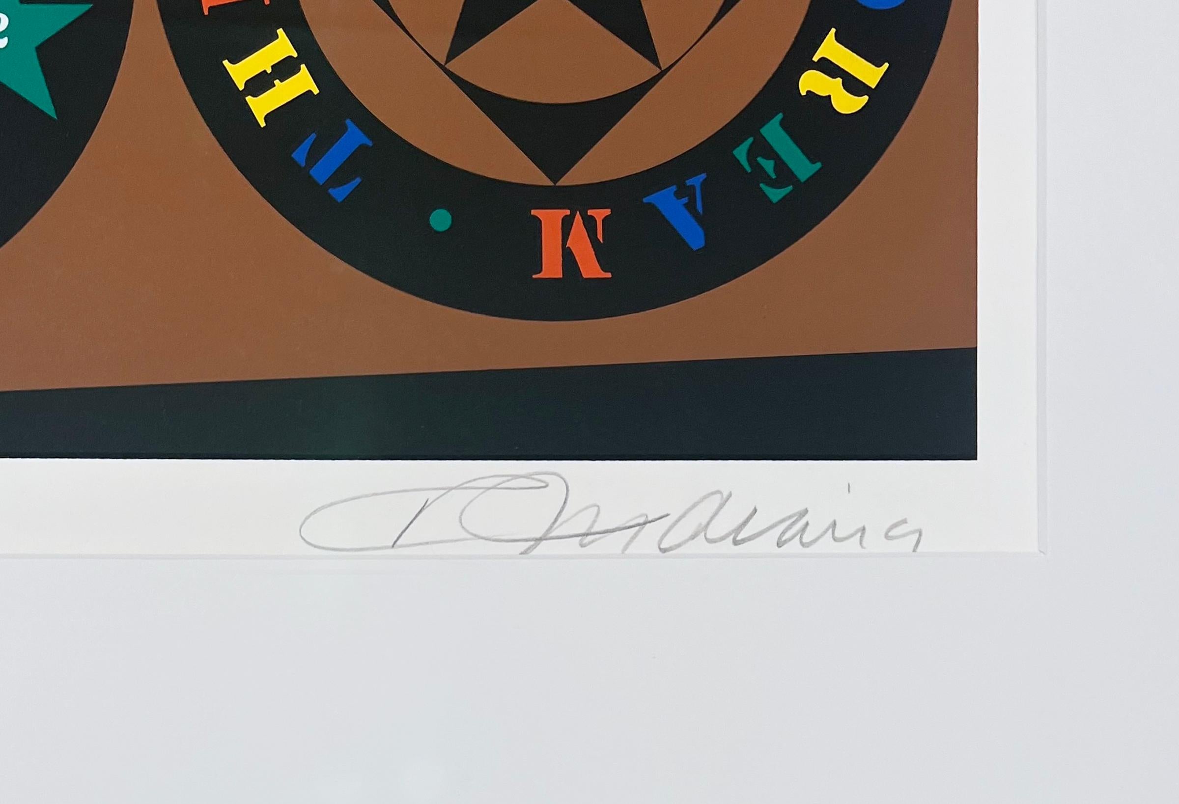 The American Dream - Black Abstract Print by Robert Indiana