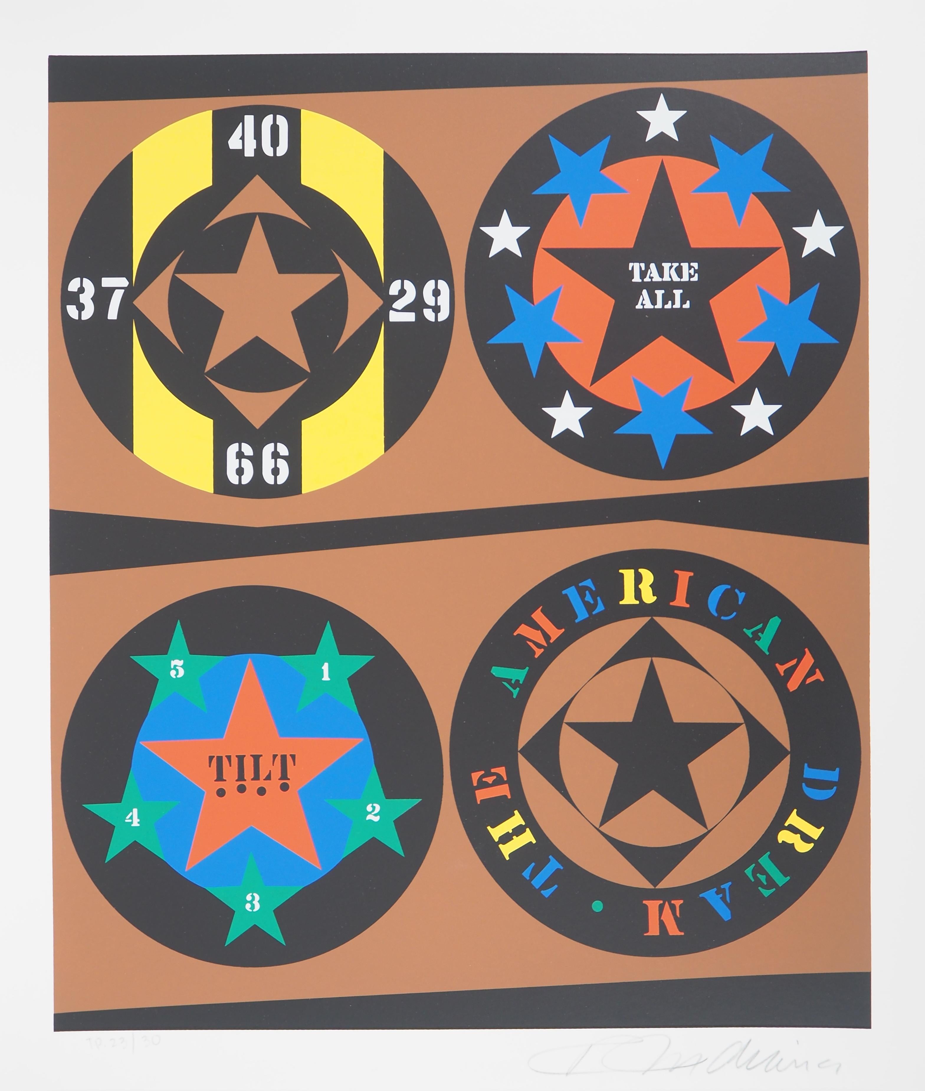 Robert Indiana Abstract Print - The American Dream - Original screenprint, Handsigned - Certificate