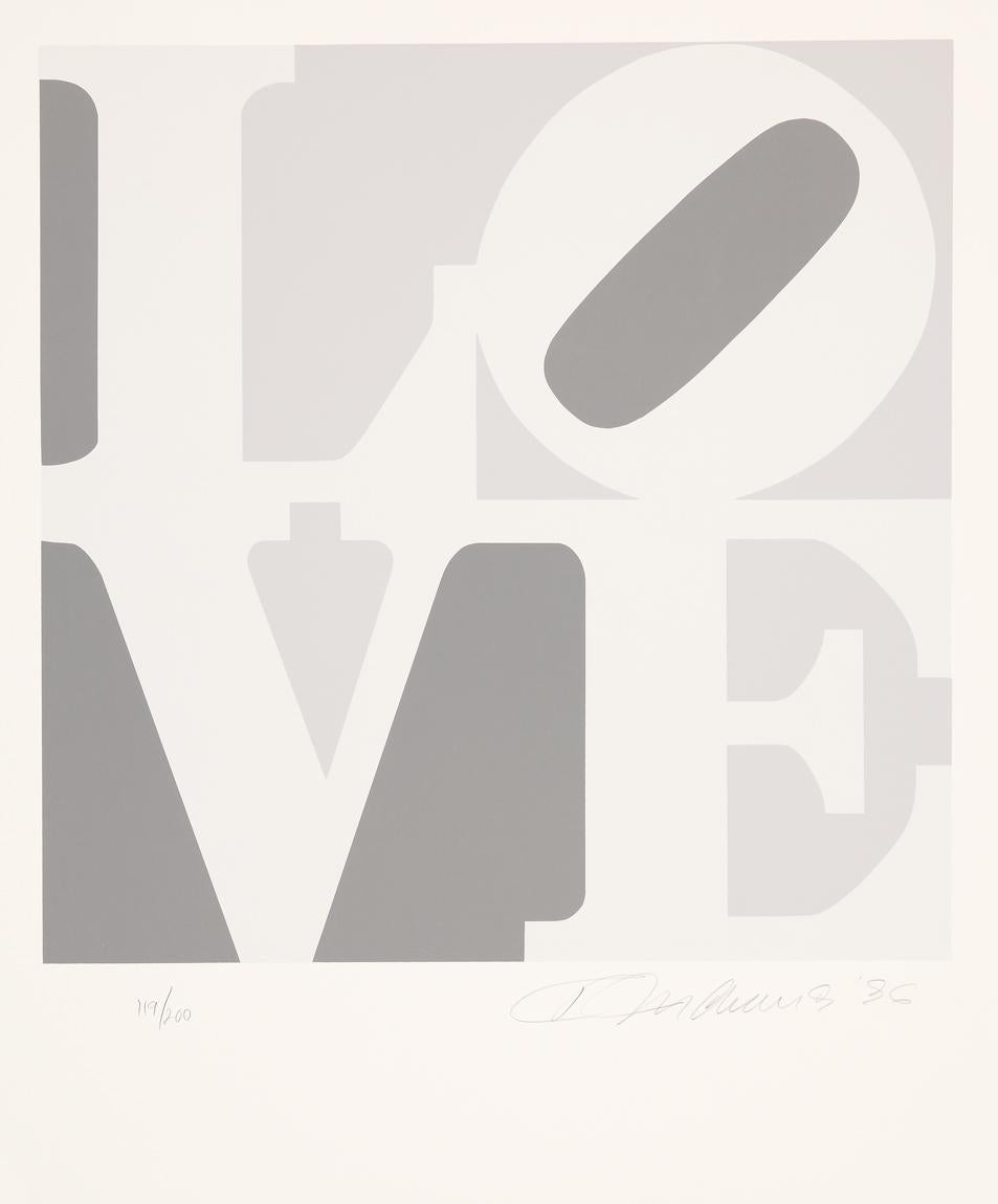 robert indiana 'the american love' signed four panel silksreen