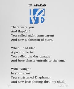 The Book of Love Poem - In Apaean, Signed Screenprint by Robert Indiana