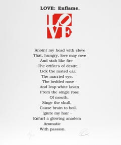 The Book of Love Poem - LOVE: Enflame, Signed Screenprint by Robert Indiana