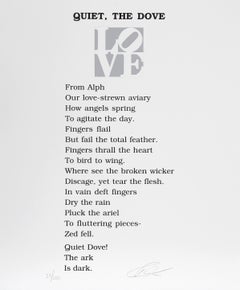The Book of Love Poem - Quiet, The Dove, Signed Screenprint by Robert Indiana