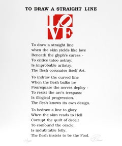 The Book of Love Poem - To Draw a Straight Line, Screenprint by Robert Indiana