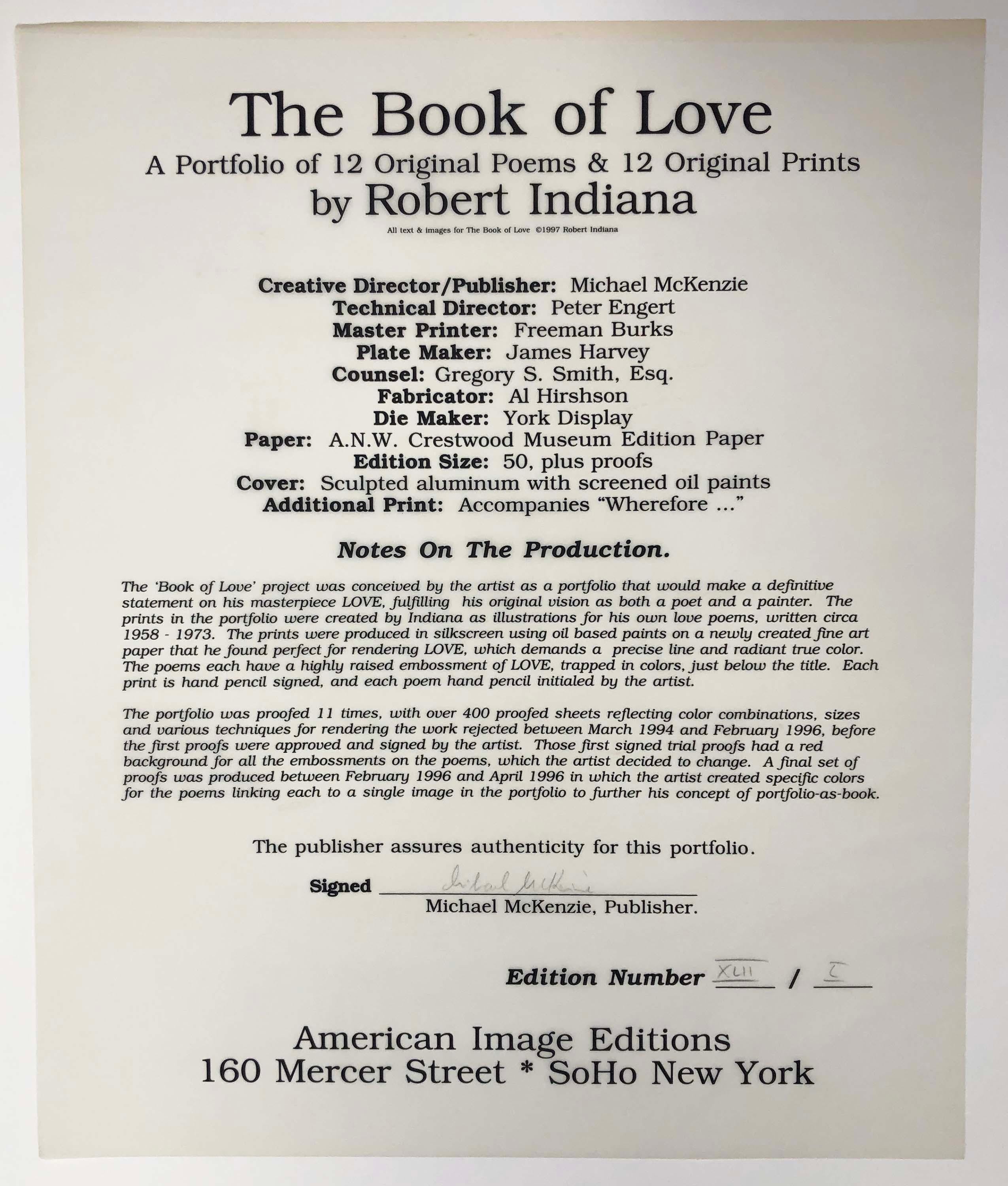 THE BOOK OF LOVE SUITE - Print by Robert Indiana