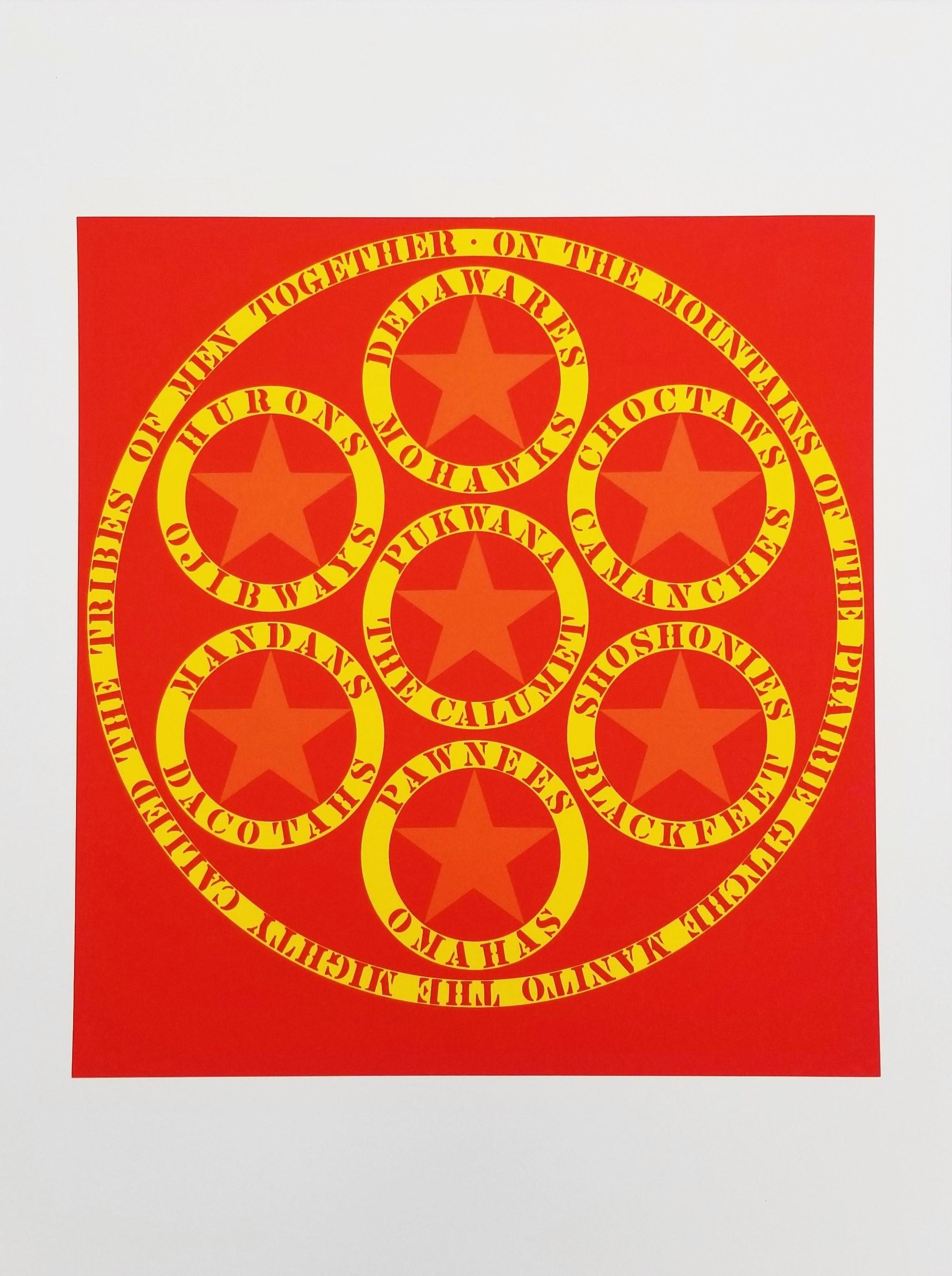 The Calumet /// Pop Art Robert Indiana Native American Indiana Siebdruck Rot im Angebot 1
