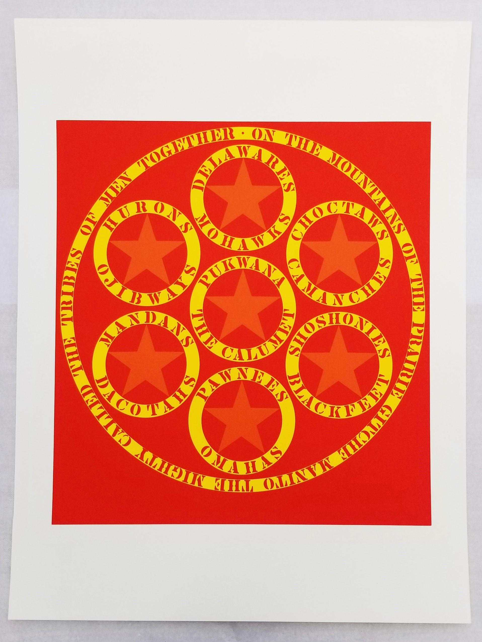 The Calumet /// Pop Art Robert Indiana Native American Indiana Siebdruck Rot im Angebot 2