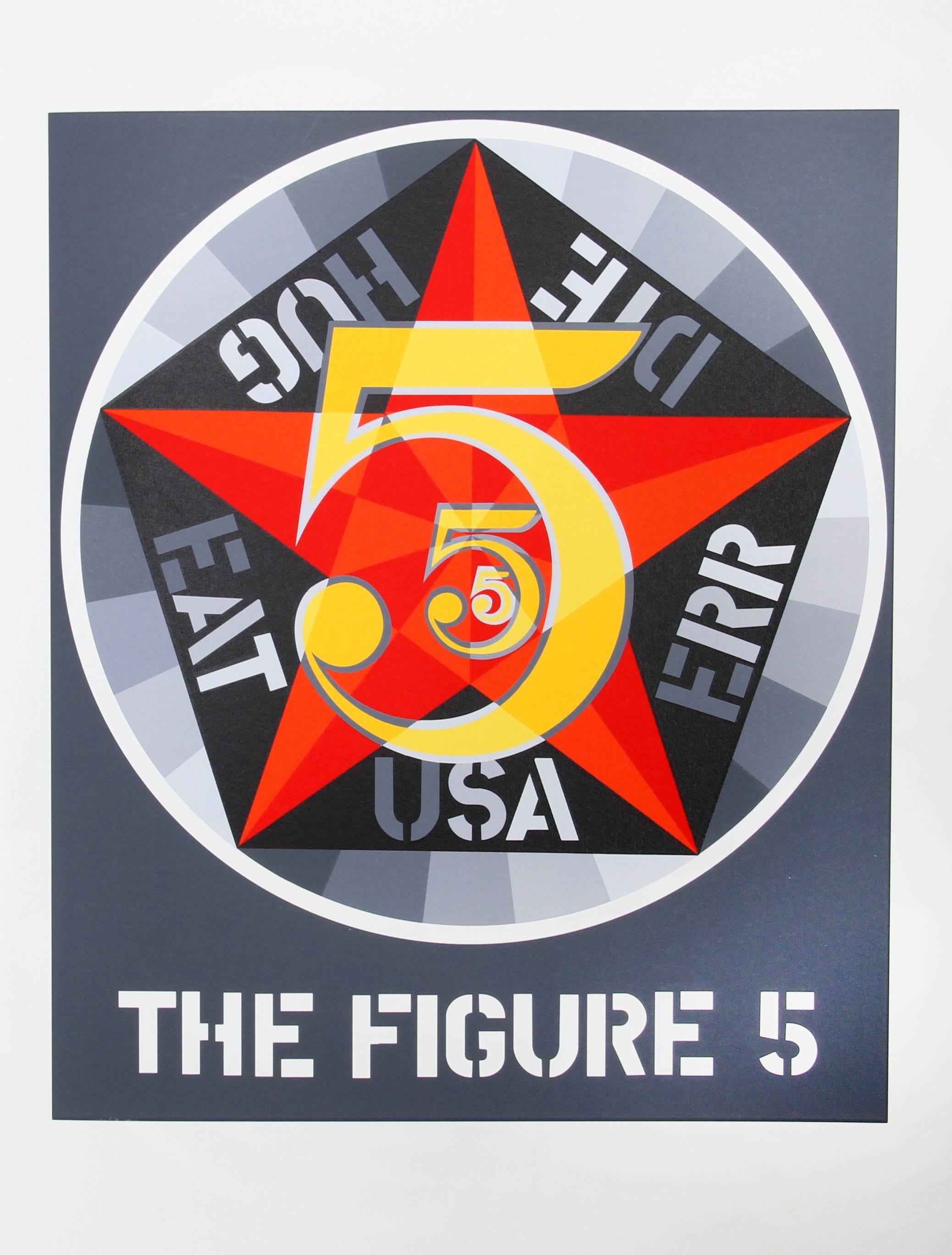 Artist: Robert Indiana, American (1928 - 2018)
Title: The Figure 5 from the American Dream Portfolio
Year: 1963 (1997)
Medium: Screenprint on wove paper
Edition: 395
Image Size: 16.75 x 14 inches
Size: 22 in. x 17 in. (55.88 cm x 43.18 cm)

Printed