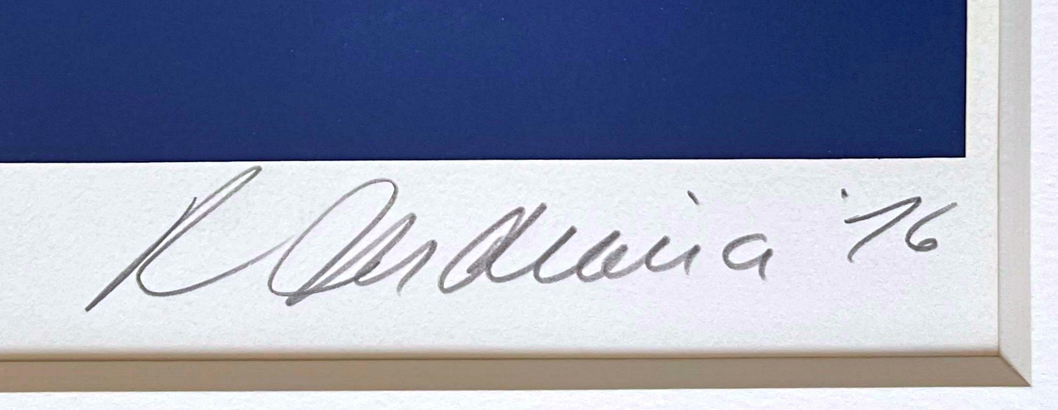 Robert Indiana
Il futuro dorato dell'America (Sheehan, 92), 1976
Serigrafia su carta Arches
Firmato e datato a matita, in basso a destra; numerato 13/175, a matita, in basso a sinistra. Porta anche il timbro a secco della tipografia
Cornice inclusa: