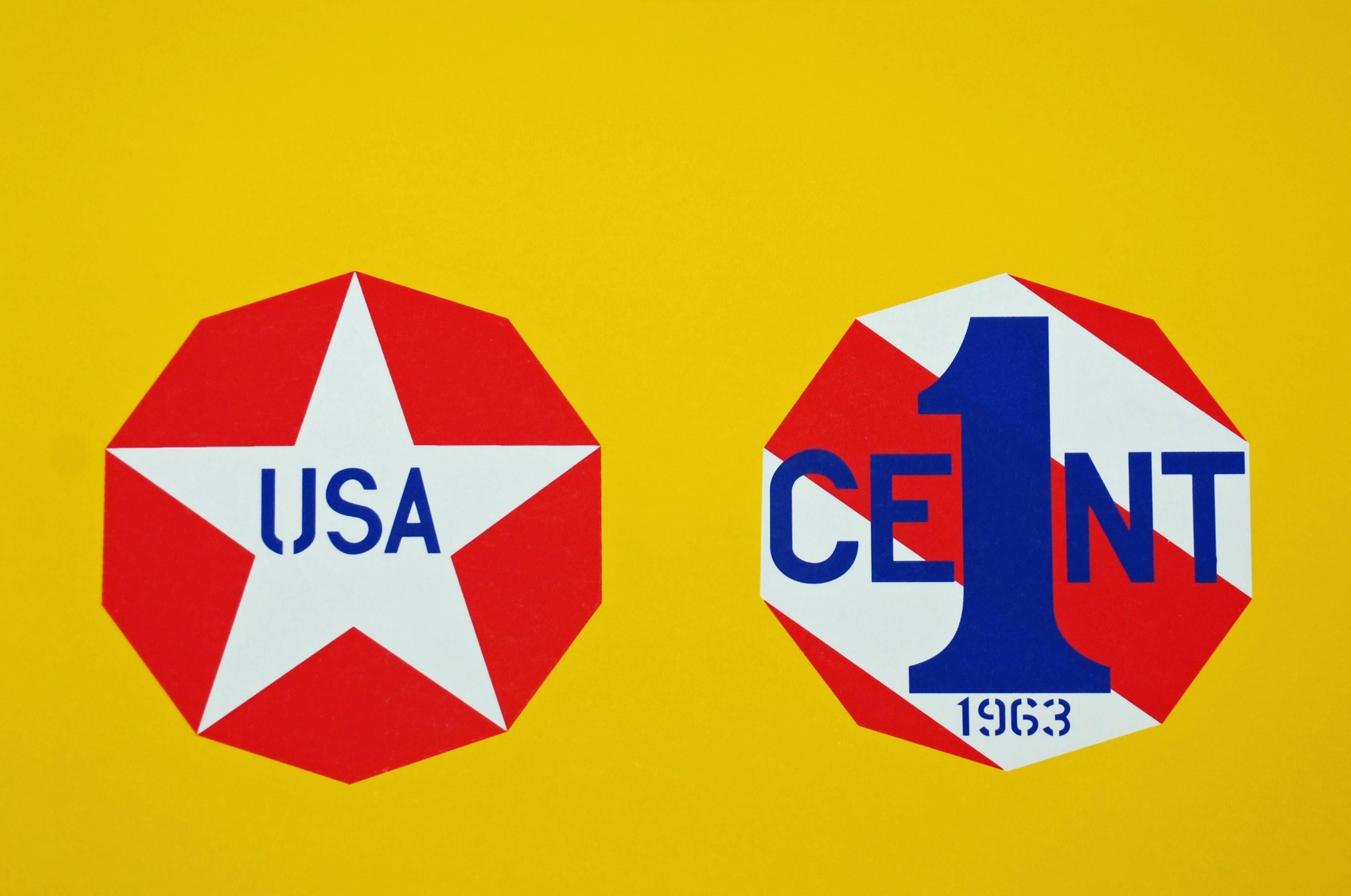 Robert Indiana Abstract Print - The New Glory Penny, from The American Dream