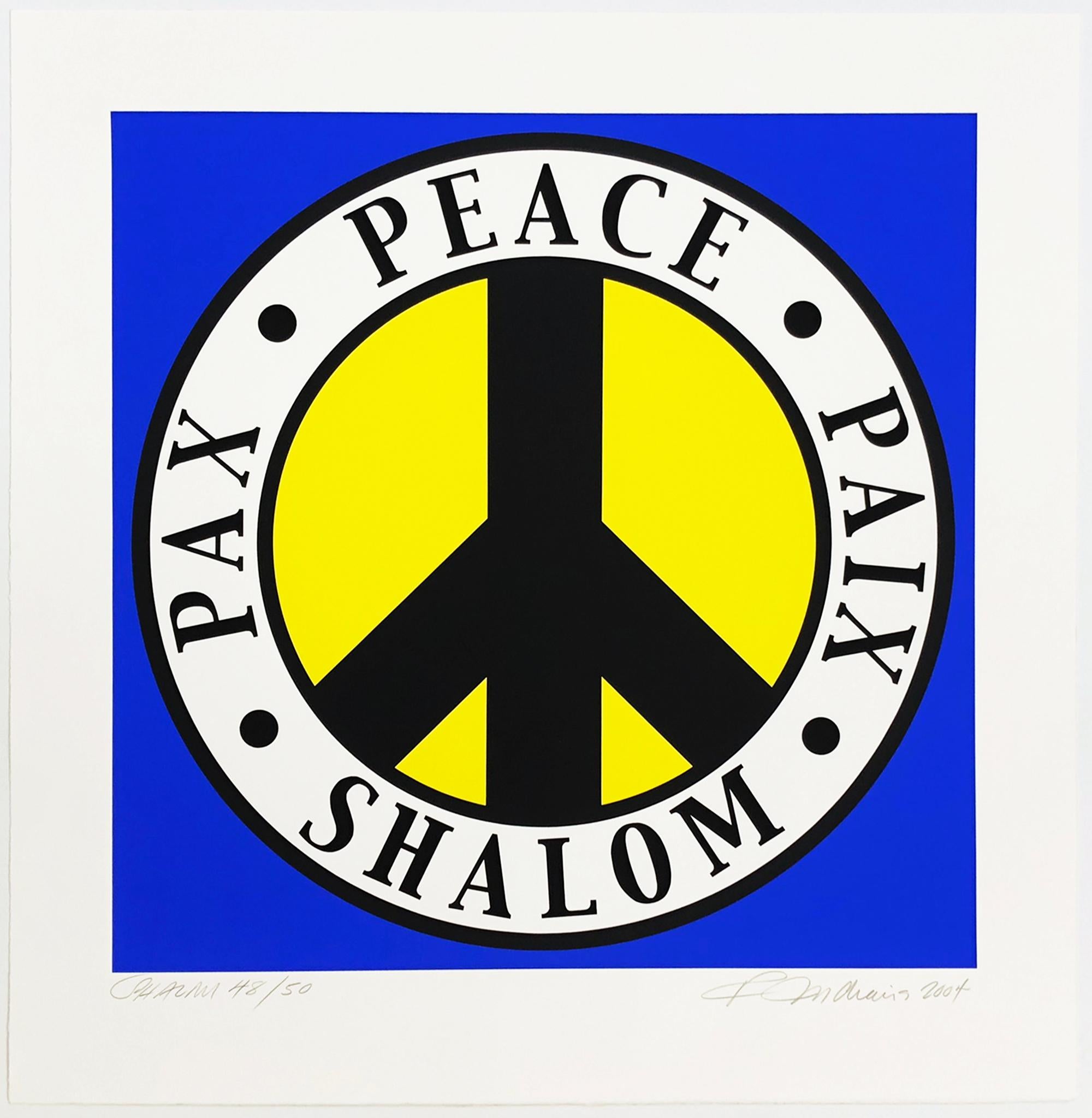 Robert Indiana Abstract Print - The Tel Aviv Peace (rare hand signed screen print)