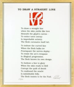 "To Draw a Straight Line (Book of LOVE)" silkscreen print by Robert Indiana