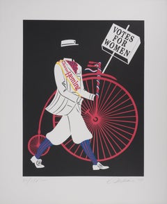 Votes for Women (Gloster Hemes) - Litografia originale, firmata con la mano