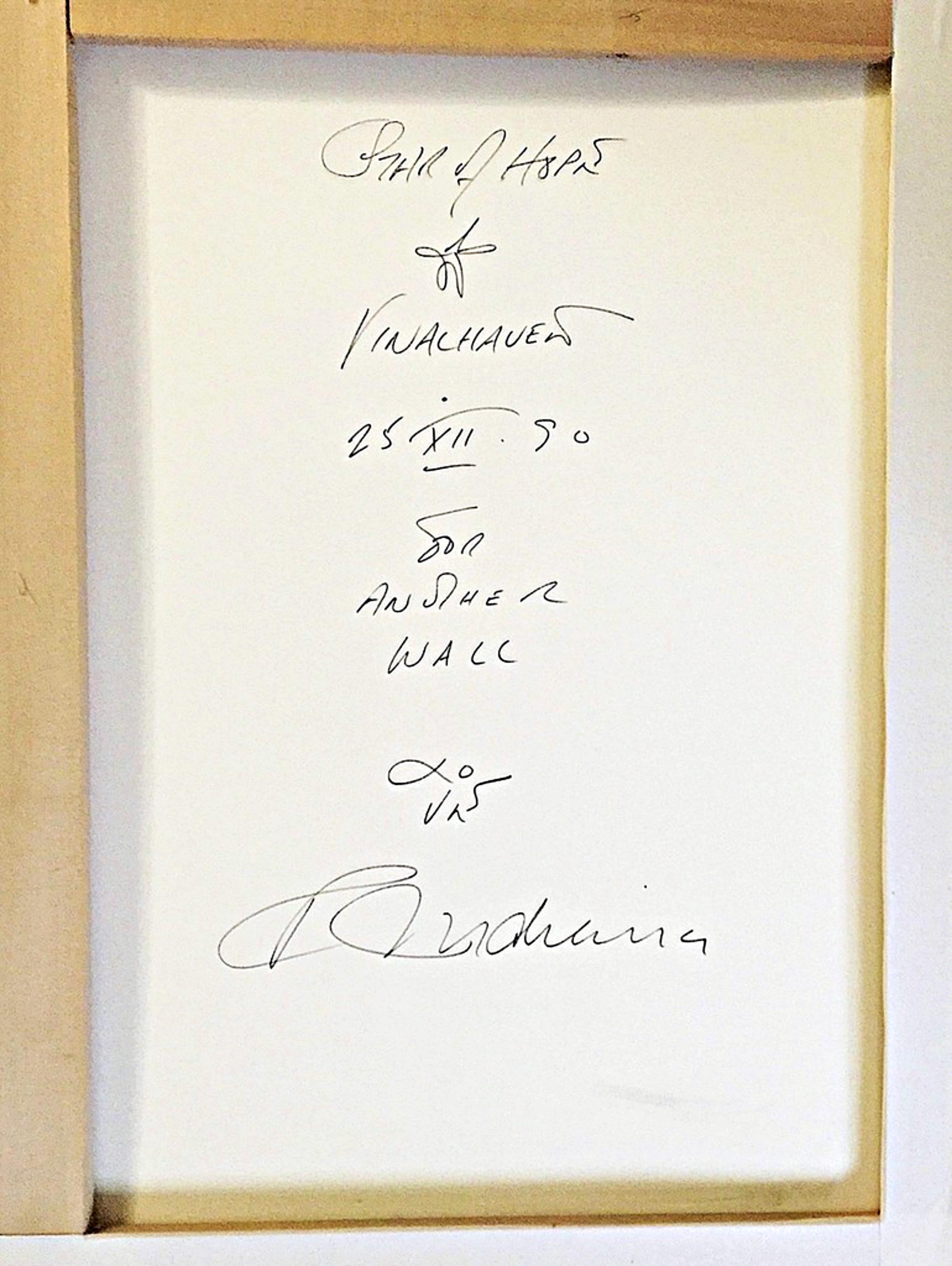 Wall to Wall Signed twice with inscription & drawing 1 of 2 Trial Proofs, Framed - Art by Robert Indiana