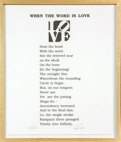 "When the Word is LOVE (Book of LOVE)" silkscreen print by Robert Indiana  