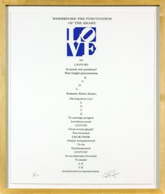 "Wherefore the Punctuation (Book of LOVE)" silkscreen print by Robert Indiana