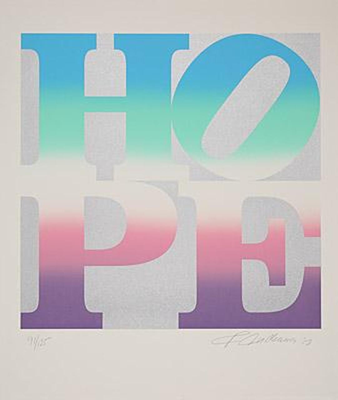 Winter from The Four Seasons of HOPE, Silver Edition - Print by Robert Indiana