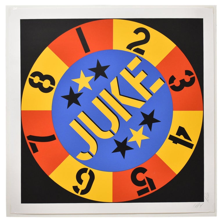 Robert Indiana Screen Print "Juke" 1 of 4 Signed in Pencil on Wove Paper For Sale