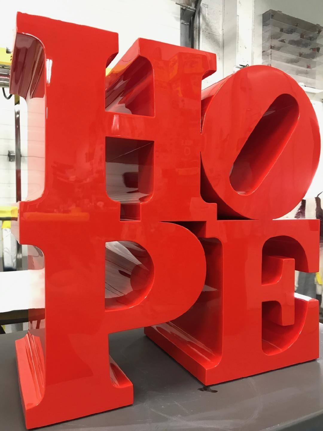 HOPE (Flame Red) - Sculpture by Robert Indiana