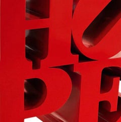 HOPE Red Sculpture, Metal Figurative Art, American Modern, 2000s