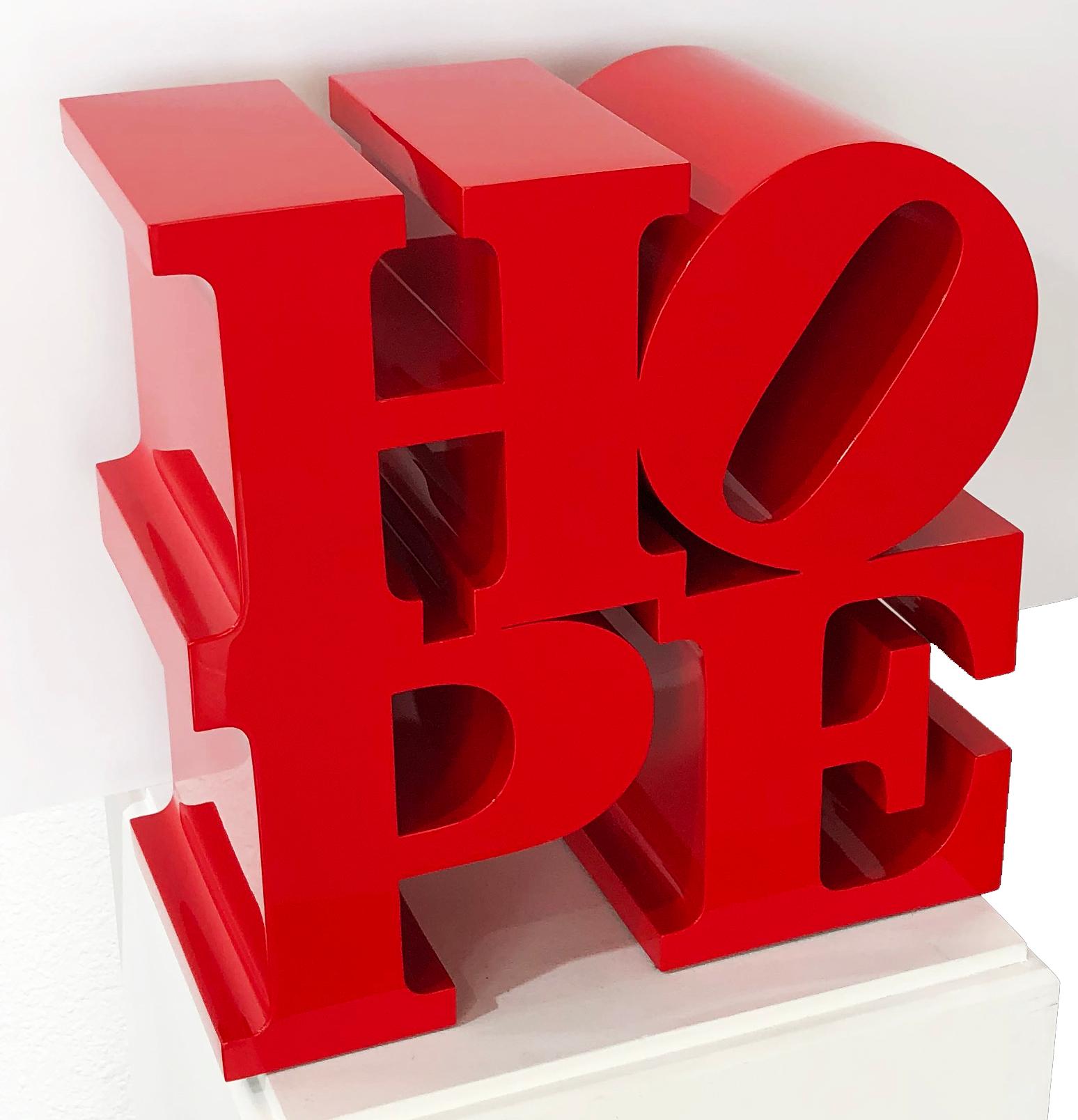 Robert Indiana Figurative Sculpture - HOPE (RED) SCULPTURE