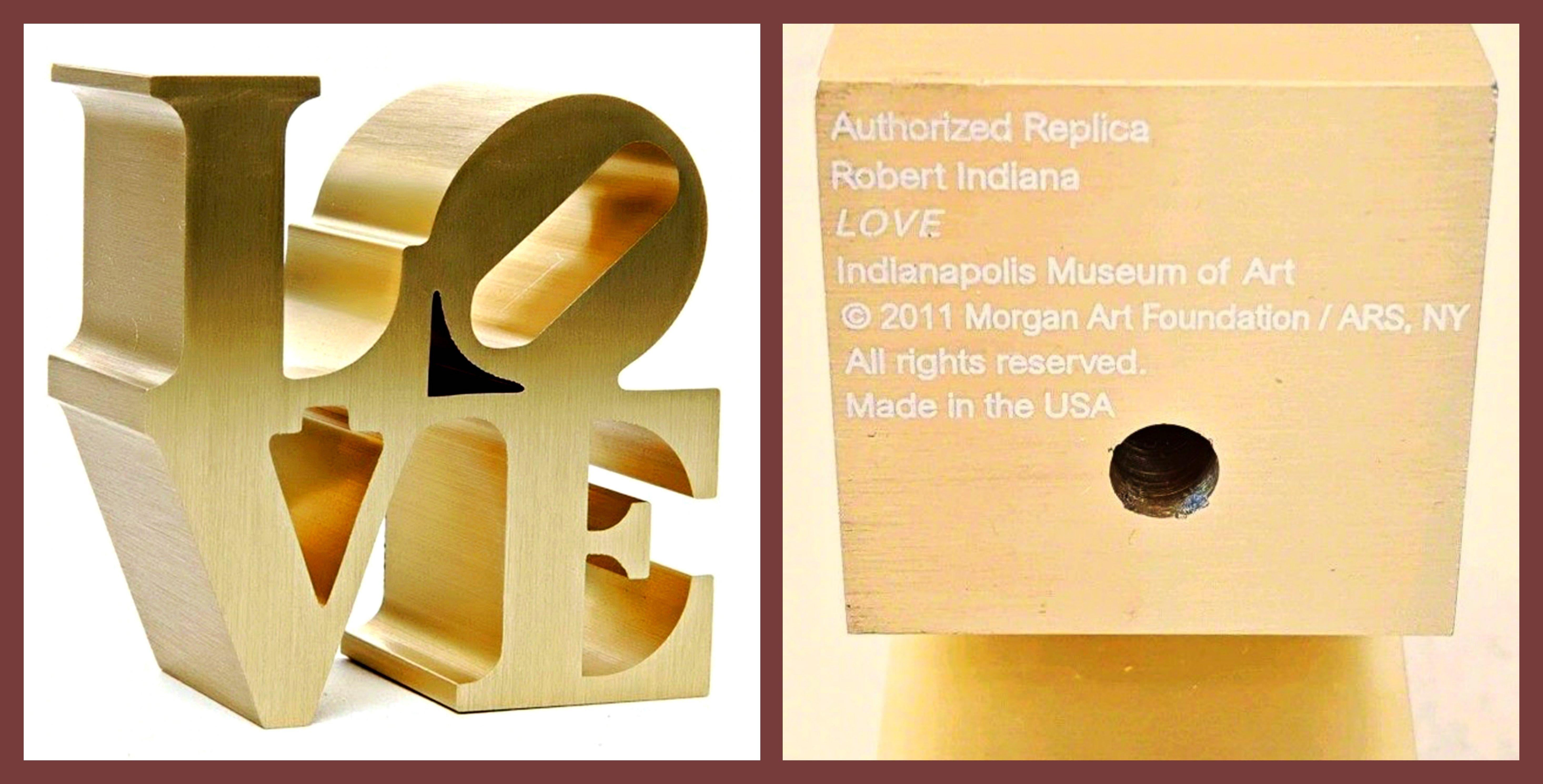 Robert Indiana Abstract Sculpture - LOVE (Authorized replica, official stamp of Indianapolis Museum of Art & artist)