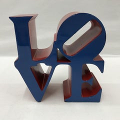 Love (Blue-Red) polystone sculpture with original case Ed. 500 by Robert Indiana