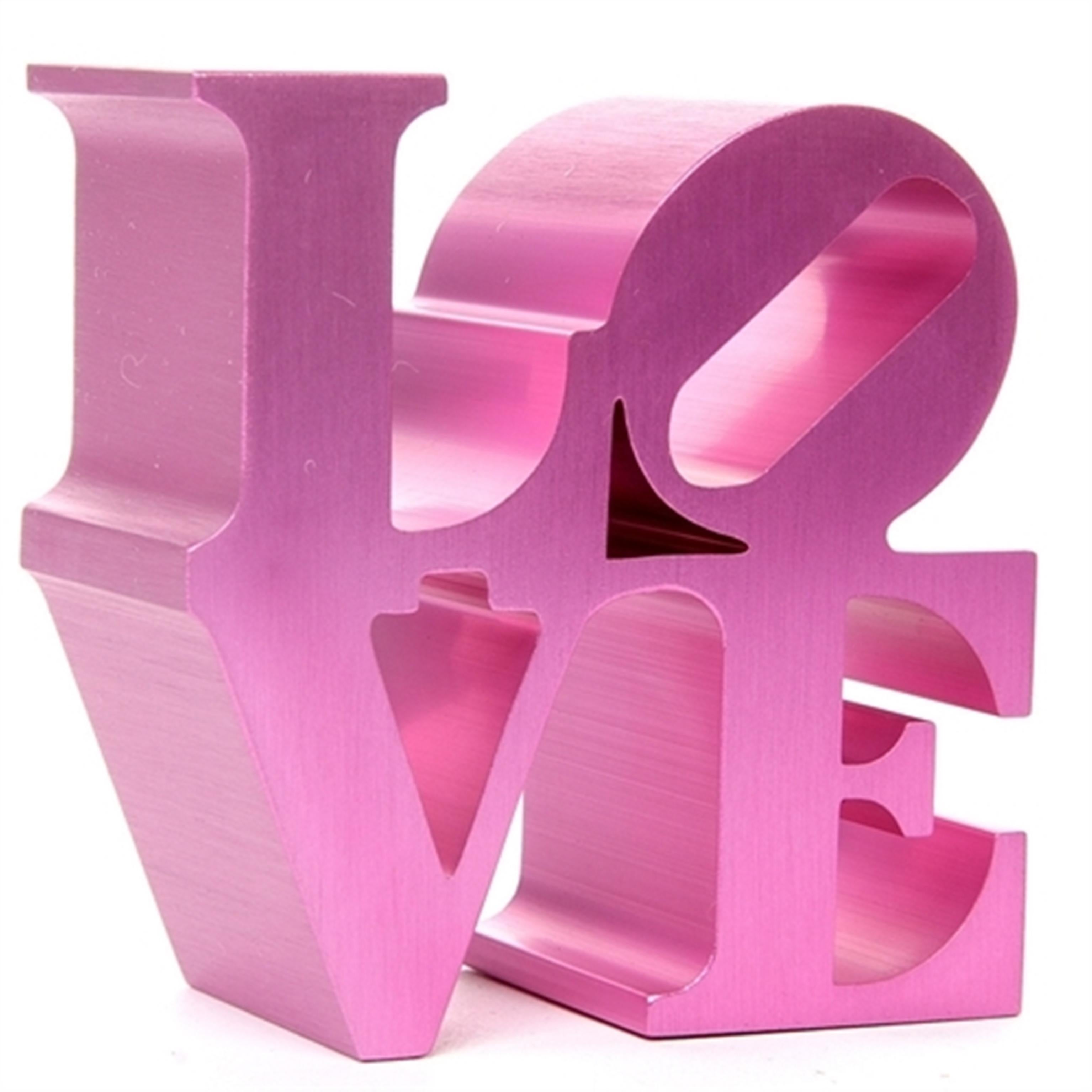 LOVE (Pink) sculpture, official replica with Indianapolis Museum of Art stamp  - Sculpture by Robert Indiana