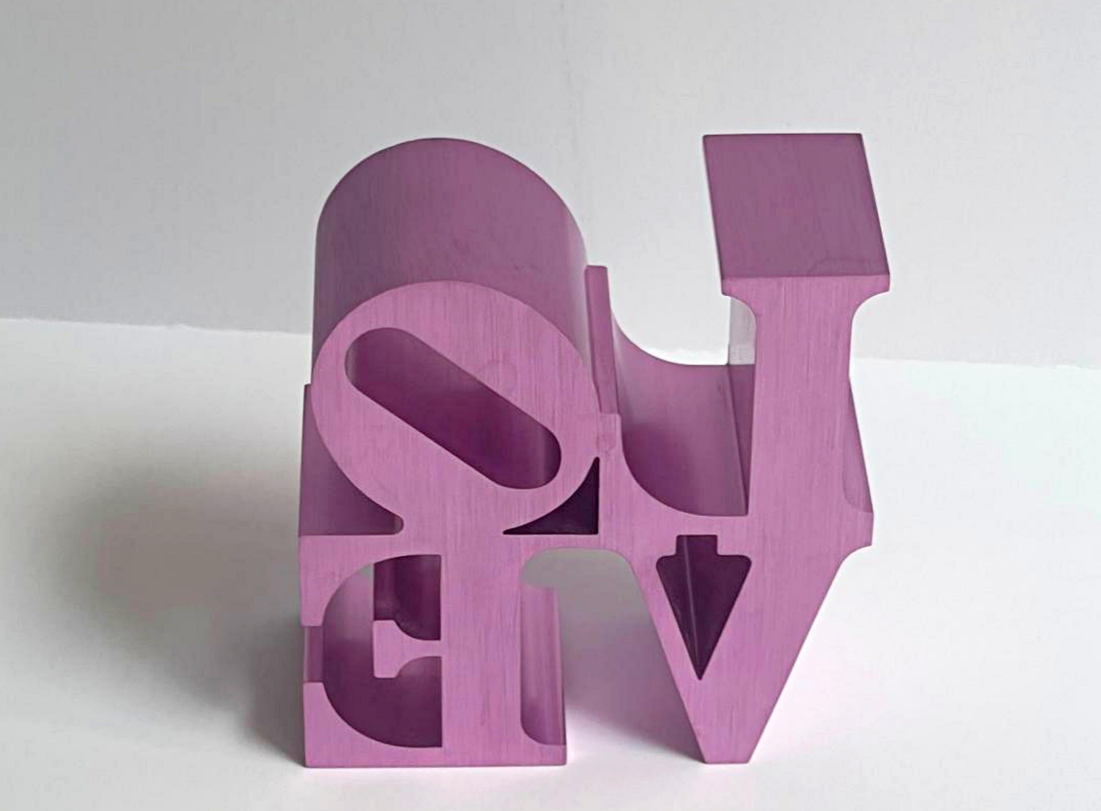 Sculpture LOVE (Pink), réplique officielle avec le cachet du musée d'art d'Indianapolis en vente 4