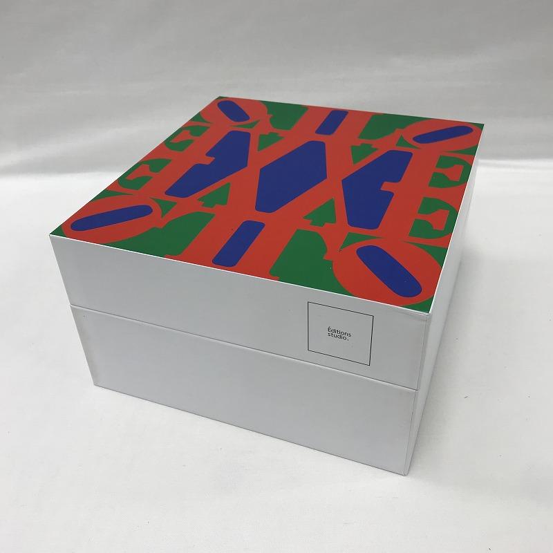 Love (Red-Blue) polystone sculpture with original case Ed. 500 by Robert Indiana For Sale 1