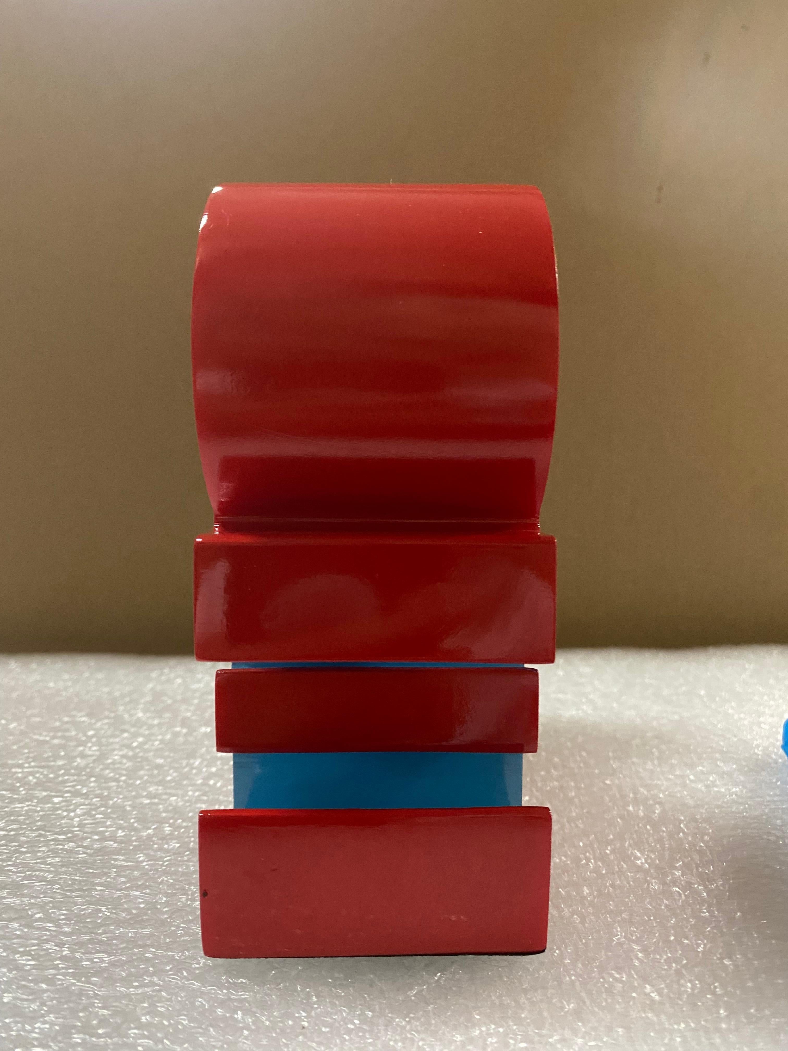 Love (Red-Blue) polystone sculpture with original case Ed. 500 by Robert Indiana For Sale 6