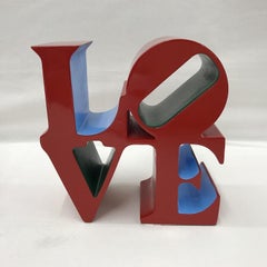 Love (Red-Blue) polystone sculpture with original case Ed. 500 by Robert Indiana