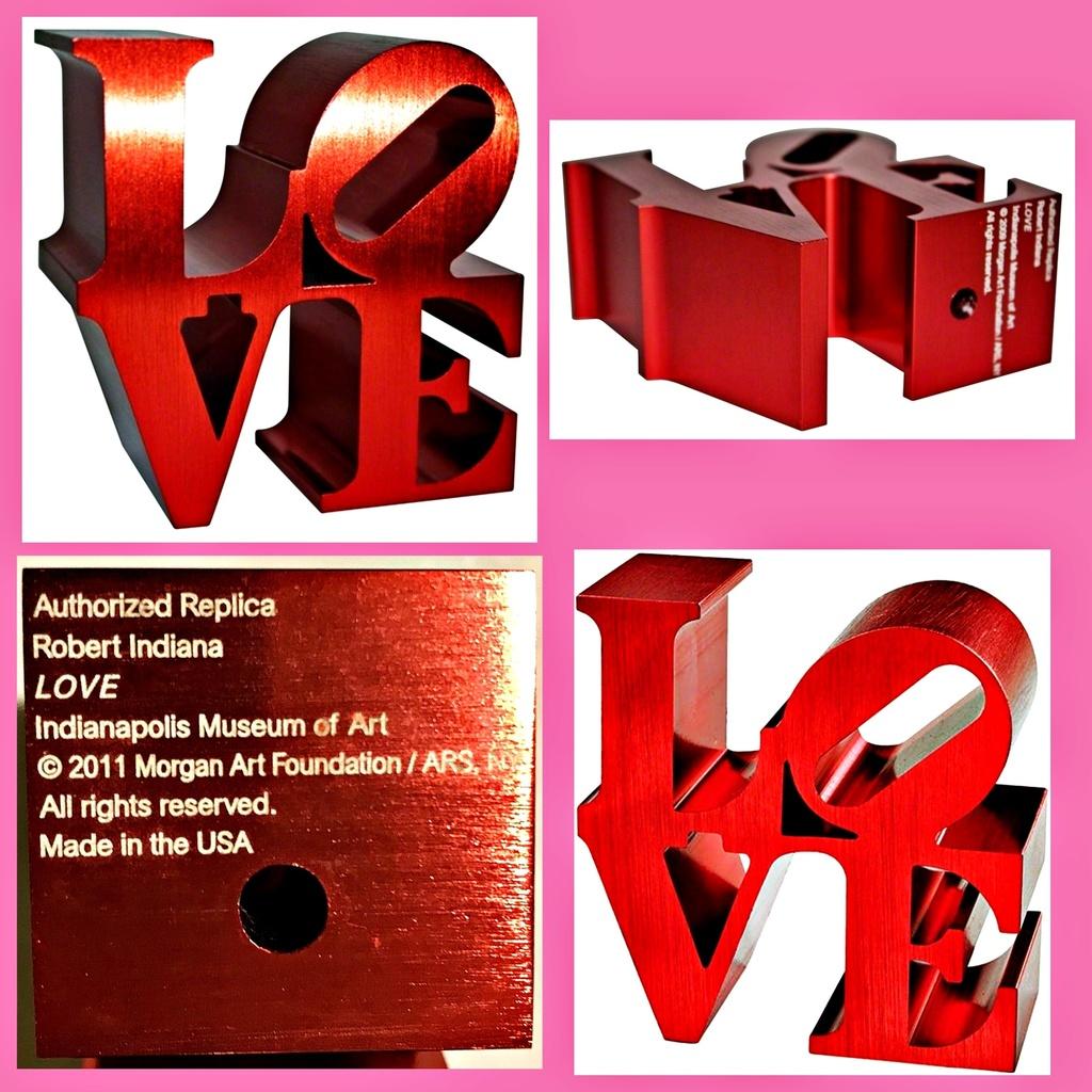 LOVE replica sculpture Artist Copyright Indianapolis Museum & Foundation Stamped - Pop Art Sculpture by Robert Indiana