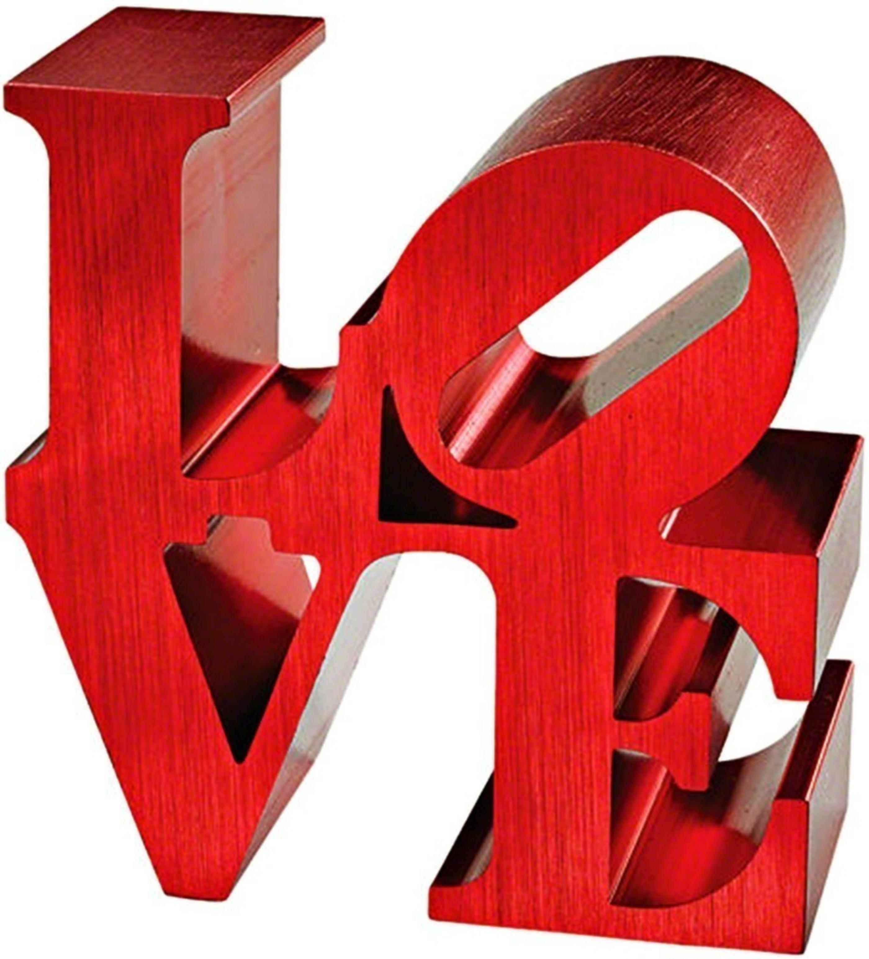 Escultura réplica de LOVE Artista Copyright Museo y Fundación de Indianápolis Estampado - Abstract Sculpture Marrón de Robert Indiana
