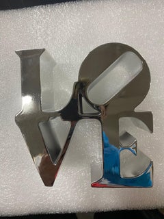 Love (Silber) Polystone-Skulptur mit Originalgehäuse Ed. 500 von Robert Indiana