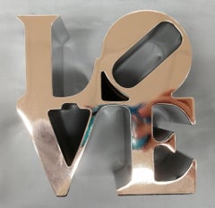 Love (Silver) polystone sculpture with original case (Ed. 500) by Robert Indiana