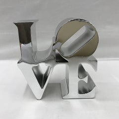 Love (Silver) polystone sculpture with original case Ed. 500 by Robert Indiana