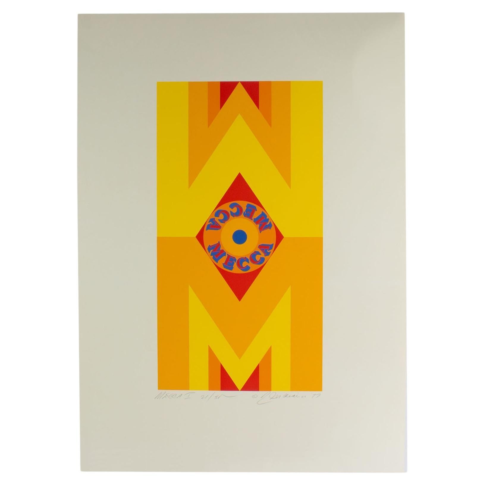 Robert Indiana Signed 1977 “Mecca I” Limited Edition Serigraph