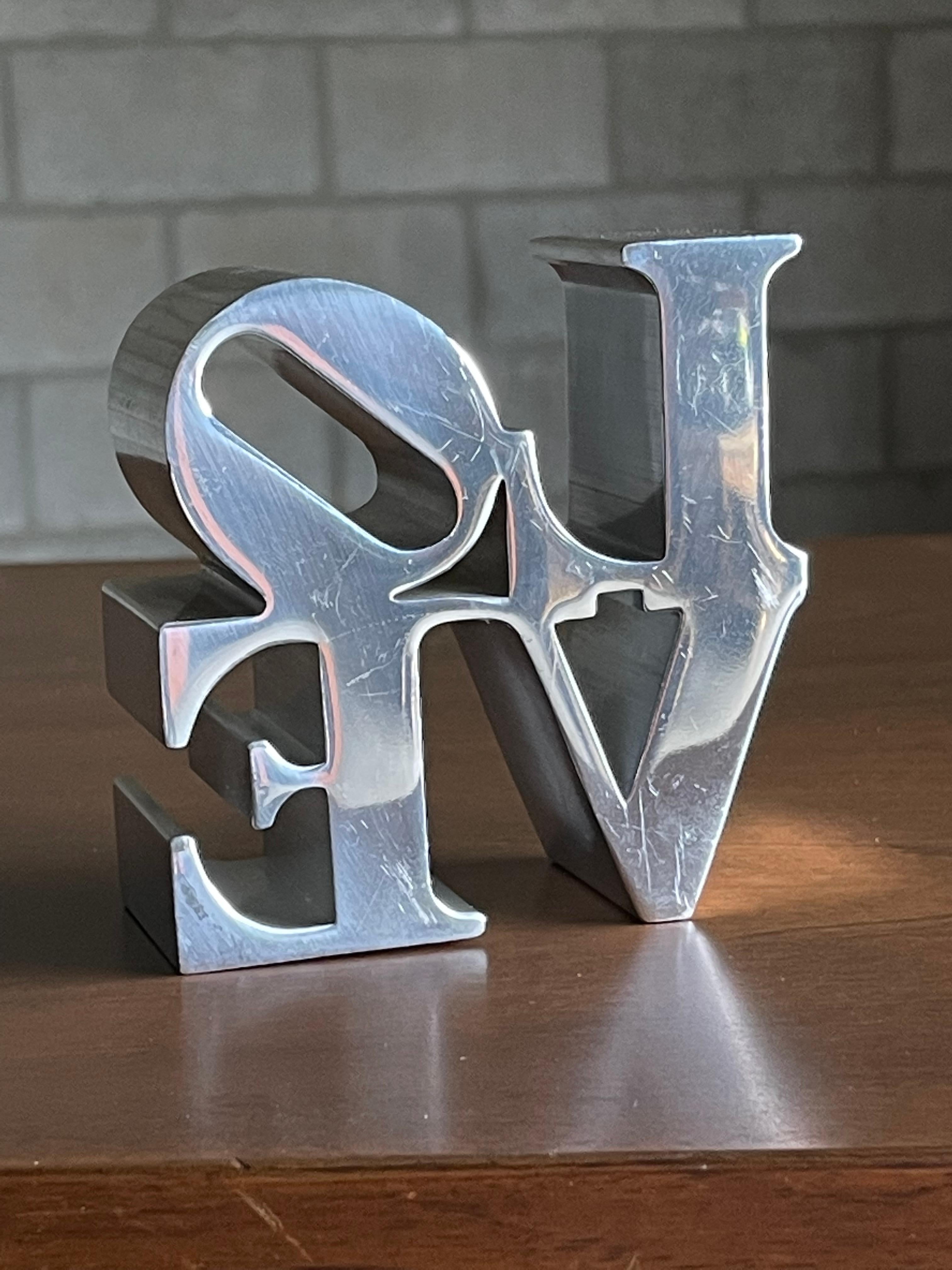 Mid-Century Modern Robert Indiana Style Love Paperweight or Small Sculpture For Sale